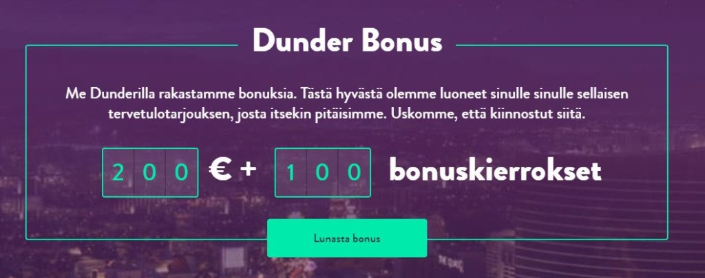 Dunder Casino bonus